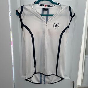 Castelli Cycling Bike Jersey Womens Large Short Sleeves Black‎ White Red